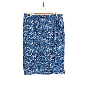 RipSkirt Hawaii Floral Print Skirt Beach Cover‎ Up Lightweight Blue White L